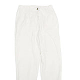 MADIE'S FASHION Womens Cotton Blend White Regular Fit Straight Leg Trousers W26
