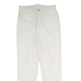 BERRI SPORT Womens Cotton Blend White Slim Trousers W30 L31 Stylish Zip Closure