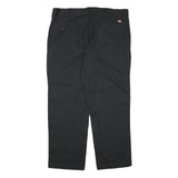 DICKIES Mens Black Regular Fit Straight Leg Cotton Blend Trousers W38 L29