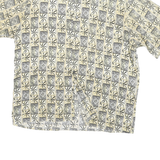 CROSSING Mens Beige Pattern Rayon Shirt L Short Sleeve Button Casual
