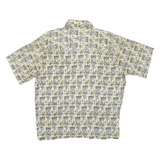 CROSSING Mens Beige Pattern Rayon Shirt L Short Sleeve Button Casual