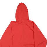 CHARLES RIVER Mens Red Pullover Jacket M Polyester Blend Plain Zip Hooded