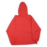 CHARLES RIVER Mens Red Pullover Jacket M Polyester Blend Plain Zip Hooded