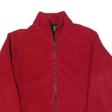 CABELA'S Mens Red Polyester Blend Zip Jacket XL Fleece Outdoor Warm Casual
