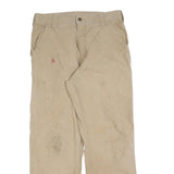 CARHARTT Mens Relaxed Beige Casual Cotton Blend Trousers W33 L30 Utility