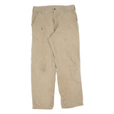 CARHARTT Mens Relaxed Beige Casual Cotton Blend Trousers W33 L30 Utility