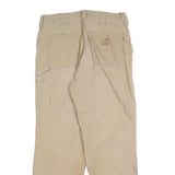 CARHARTT Mens Relaxed Beige Casual Cotton Blend Trousers W33 L30 Utility