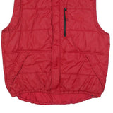 TOMMY HILFIGER Mens Red Polyester Puffer Jacket L Quilted Sleeveless Zip