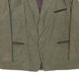 JUPITER Mens Green Button Jacket XL Polyester Blend Plain Classic Fit Stylish