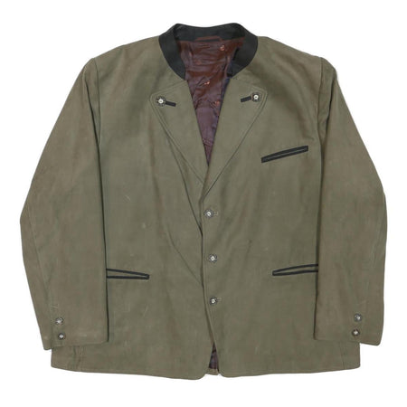 JUPITER Mens Green Button Jacket XL Polyester Blend Plain Classic Fit Stylish