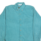 JOSEPH LAUGHTERS Mens Blue Cotton Shirt M Button-Down Collar Casual Long Sleeve