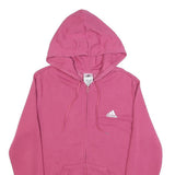 ADIDAS Womens Pink Full Zip Hoodie M Cotton Blend Sportswear Casual Sweatshirt