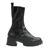 STEVE MADDEN High Boots Black Leather Womens UK 8