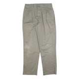 TOMMY HILFIGER Mens Regular Beige Cotton Blend Trousers W34 L32 Classic Zip