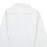 GUESS Mens Light Blue Denim Jacket L Cotton Button Plain Casual Classic Fit