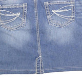 SILVER JEANS Womens Blue Denim Mini Cotton Blend Skirt M Stylish Casual