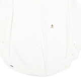 TOMMY HILFIGER Mens White Plain Long Sleeve Shirt L Classic Cotton