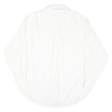 TOMMY HILFIGER Mens White Plain Long Sleeve Shirt L Classic Cotton