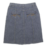 CLEO Womens Blue Denim Button Front Mini Cotton Blend Skirt Size S Casual