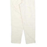 Womens Cotton Cream Regular Fit Straight Leg Trousers W26 L28 Zip Closure