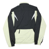 NIKE Womens Black & Cream Zip Jacket M Polyester Blend Plain Lightweight