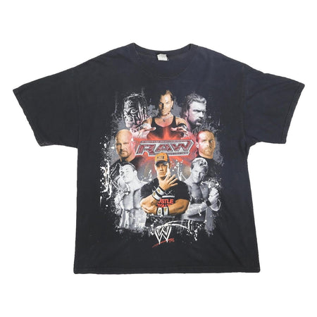WWE Mens Black Raw John Cena Triple H Graphic T-Shirt XL Short Sleeve Wrestling