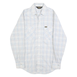 LEE Mens Blue White Check Shirt S Cotton Blend Casual Pocket Buttons