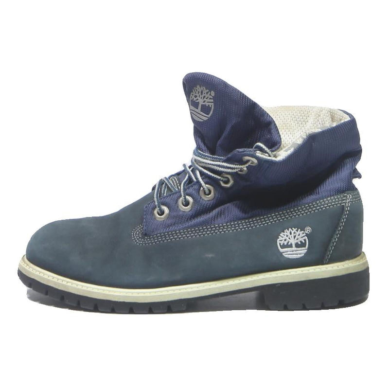 TIMBERLAND Womens Navy Blue Leather Lace-Up Boots UK 5 Rugged Outdoor Style