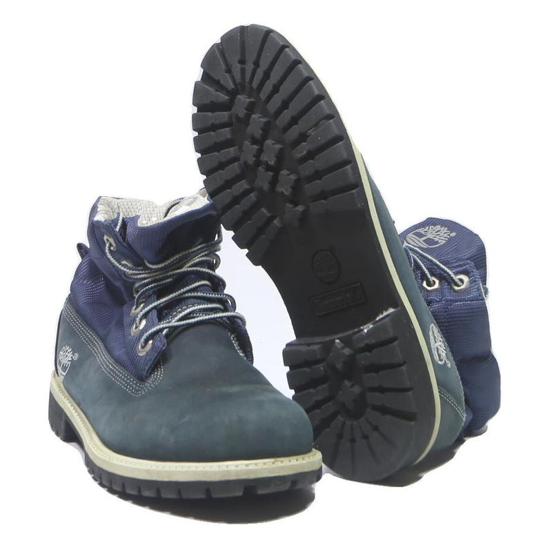 TIMBERLAND Womens Navy Blue Leather Lace-Up Boots UK 5 Rugged Outdoor Style
