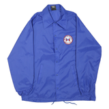 SPORTSMASTER Mens Blue Coach Jacket L Polyester Blend Plain Buttoned