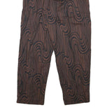 KHAADI Womens Cotton Blend Relaxed Brown Black Swirl Patterned Trousers W25 L26