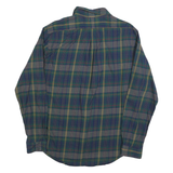 RALPH LAUREN Mens Green & Navy Check Shirt XL Cotton Blend Long Sleeve Button