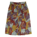 PLUS Womens Multicolour Floral Print Pleated Midi Polyester Skirt L Comfortable