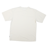 REEBOK Mens White V-Neck Modern T-Shirt M Short Sleeve Polyester Lightweight