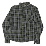 LEVI'S Mens Green & Black Check Shirt L Cotton Blend Casual Long Sleeve