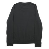 ADIDAS Womens Black Crew Neck L Logo Printed Cotton Blend Sweatshirt Casual