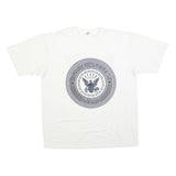 MJ SOFFE Mens White United States Navy Crew Neck Short Sleeve T-Shirt XL Graphic