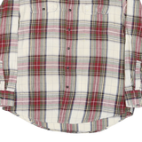 TIMBERLAND Mens White & Red Plaid Long Sleeve Shirt L Cotton Blend Casual