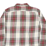 TIMBERLAND Mens White & Red Plaid Long Sleeve Shirt L Cotton Blend Casual