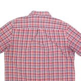 CHAPS Mens Red & Blue Check Shirt 2XL Button Down Casual Summer Cotton Blend