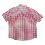 CHAPS Mens Red & Blue Check Shirt 2XL Button Down Casual Summer Cotton Blend