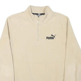 PUMA Mens Cream Plain Pullover Jumper Crew Neck Basic Knit S Sportswear Comfort