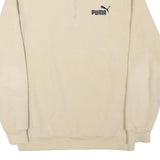 PUMA Mens Cream Plain Pullover Jumper Crew Neck Basic Knit S Sportswear Comfort