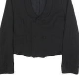 MARELLA Womens Black Wool Blend Shawl Collar Button Jacket UK 14 Tailored