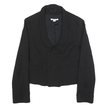 MARELLA Womens Black Wool Blend Shawl Collar Button Jacket UK 14 Tailored