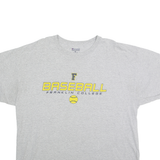CHAMPION Mens Grey Franklin College Baseball Graphic T-Shirt 2XL Short Sleeve
