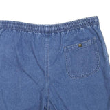 Mens Casual Blue Cotton Blend Drawstring Shorts L W36 Relaxed Fit