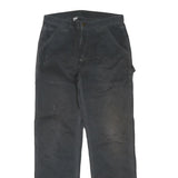 CARHARTT Mens Cotton Blend Black Regular Straight Trousers W31 L32 Workwear