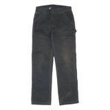 CARHARTT Mens Cotton Blend Black Regular Straight Trousers W31 L32 Workwear