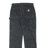 CARHARTT Mens Cotton Blend Black Regular Straight Trousers W31 L32 Workwear